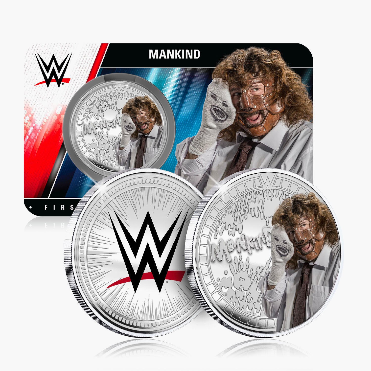 Collection commémorative WWE - Mankind - Commémorative plaquée argent 32 mm