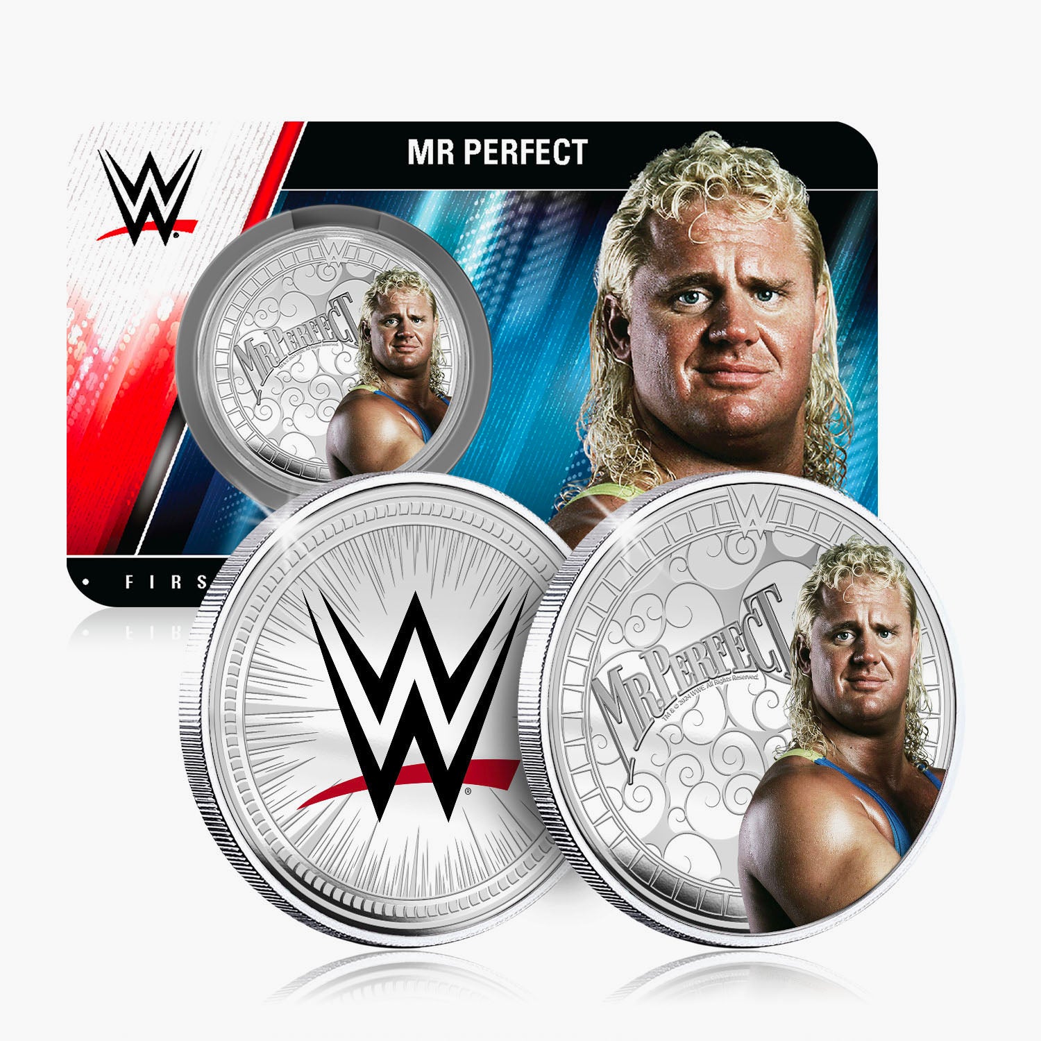 Collection commémorative WWE - Mr Perfect - Commémorative plaquée argent 32 mm