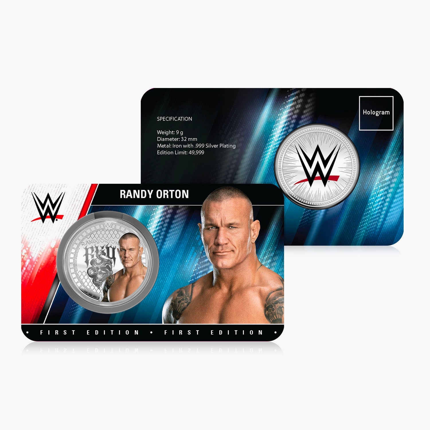 Collection commémorative WWE - Randy Orton - Commémorative plaquée argent 32 mm