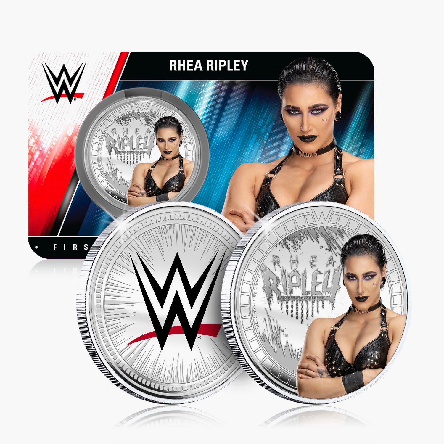 Collection commémorative WWE - Rhea Ripley - Commémorative plaquée argent 32 mm