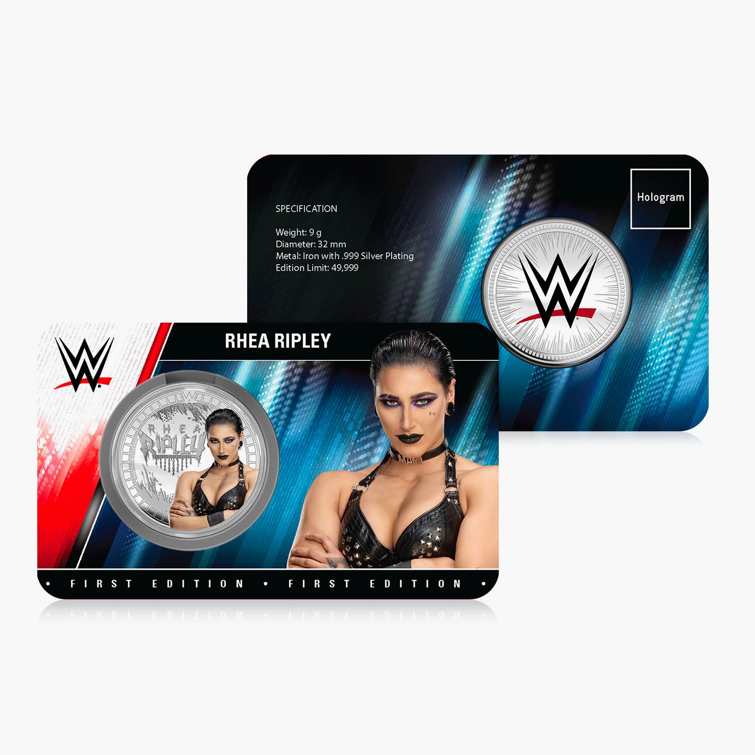 Collection commémorative WWE - Rhea Ripley - Commémorative plaquée argent 32 mm