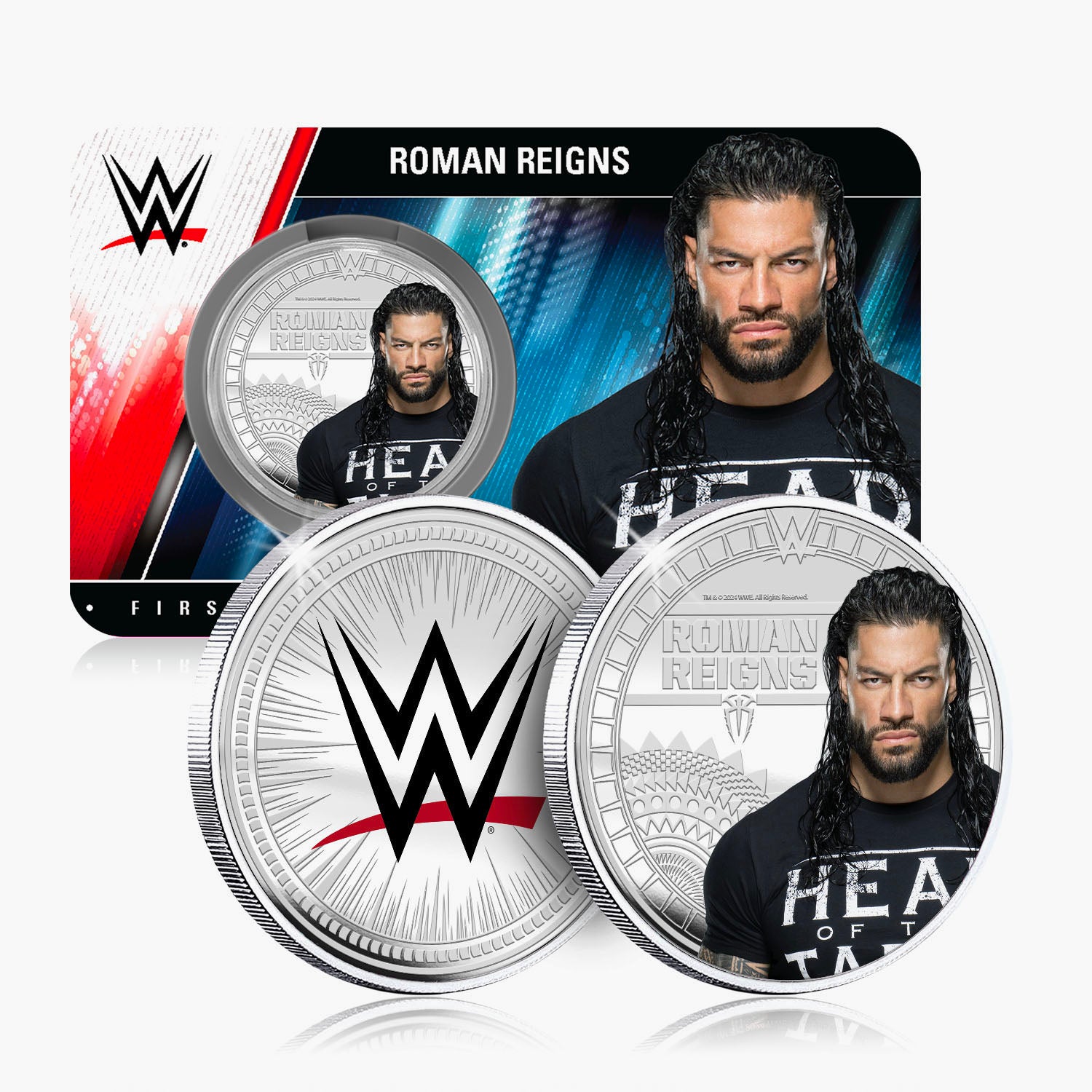 WWE Commemorative Collection - Roman Reigns - 32mm Silver Plated Commemorative