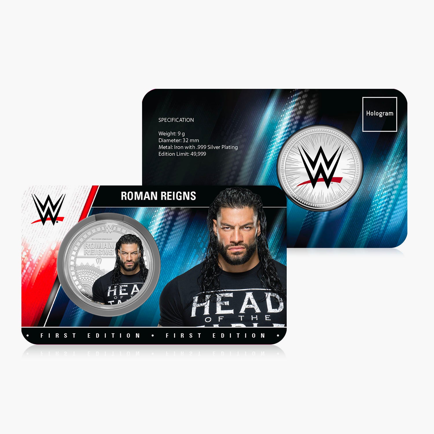 WWE Commemorative Collection - Roman Reigns - 32mm Silver Plated Commemorative