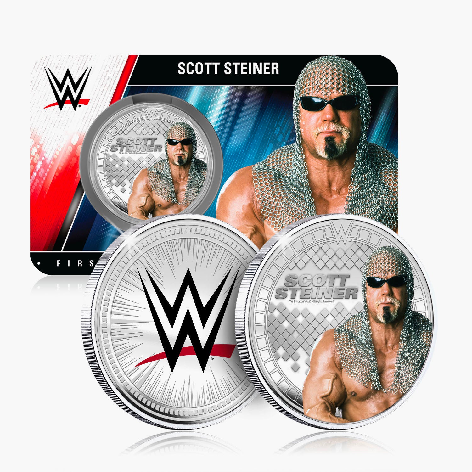 WWE Commemorative Collection - Scott Steiner - 32mm Silver Plated Commemorative
