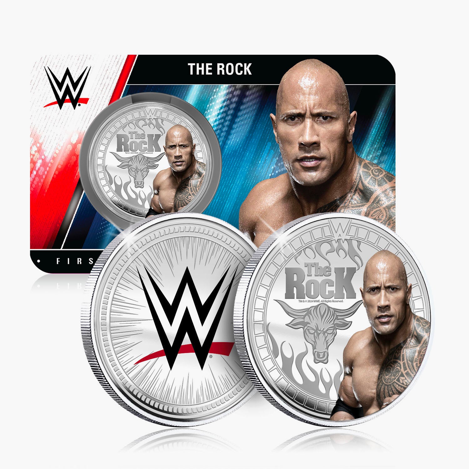 WWE Commemorative Collection - The Rock - 32mm Silver Plated Commemorative