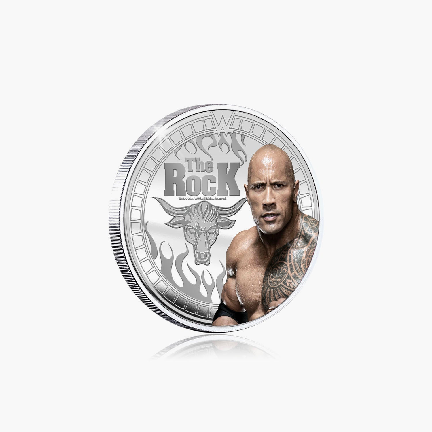 WWE Commemorative Collection - The Rock - 32mm Silver Plated Commemorative