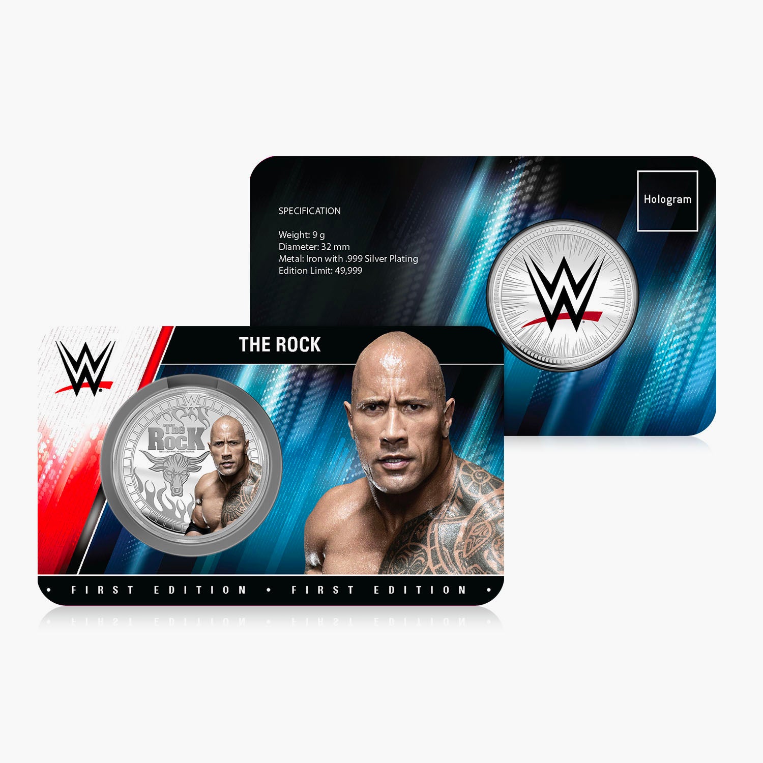 Collection commémorative WWE - The Rock - Commémorative plaquée argent 32 mm