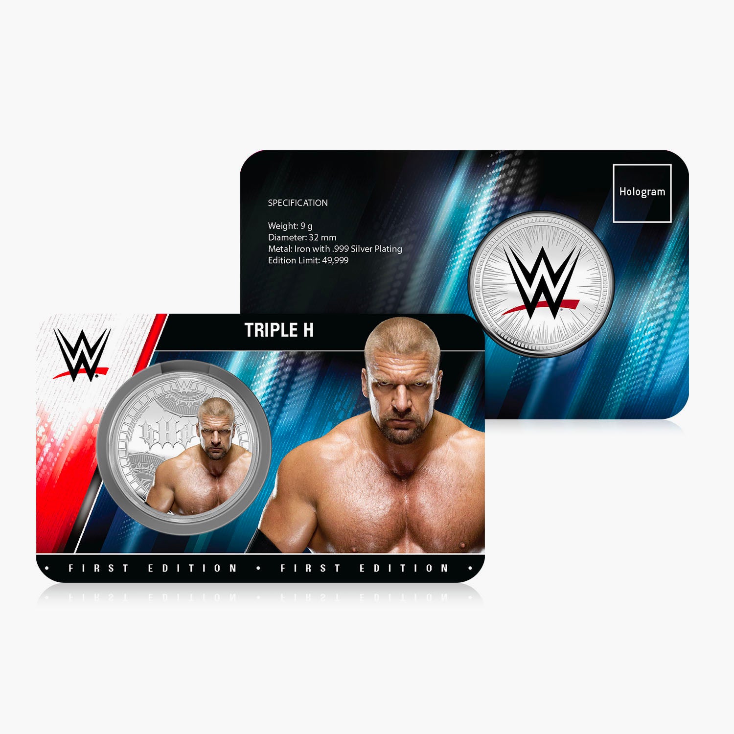Collection commémorative WWE - Triple H - Commémorative plaquée argent 32 mm