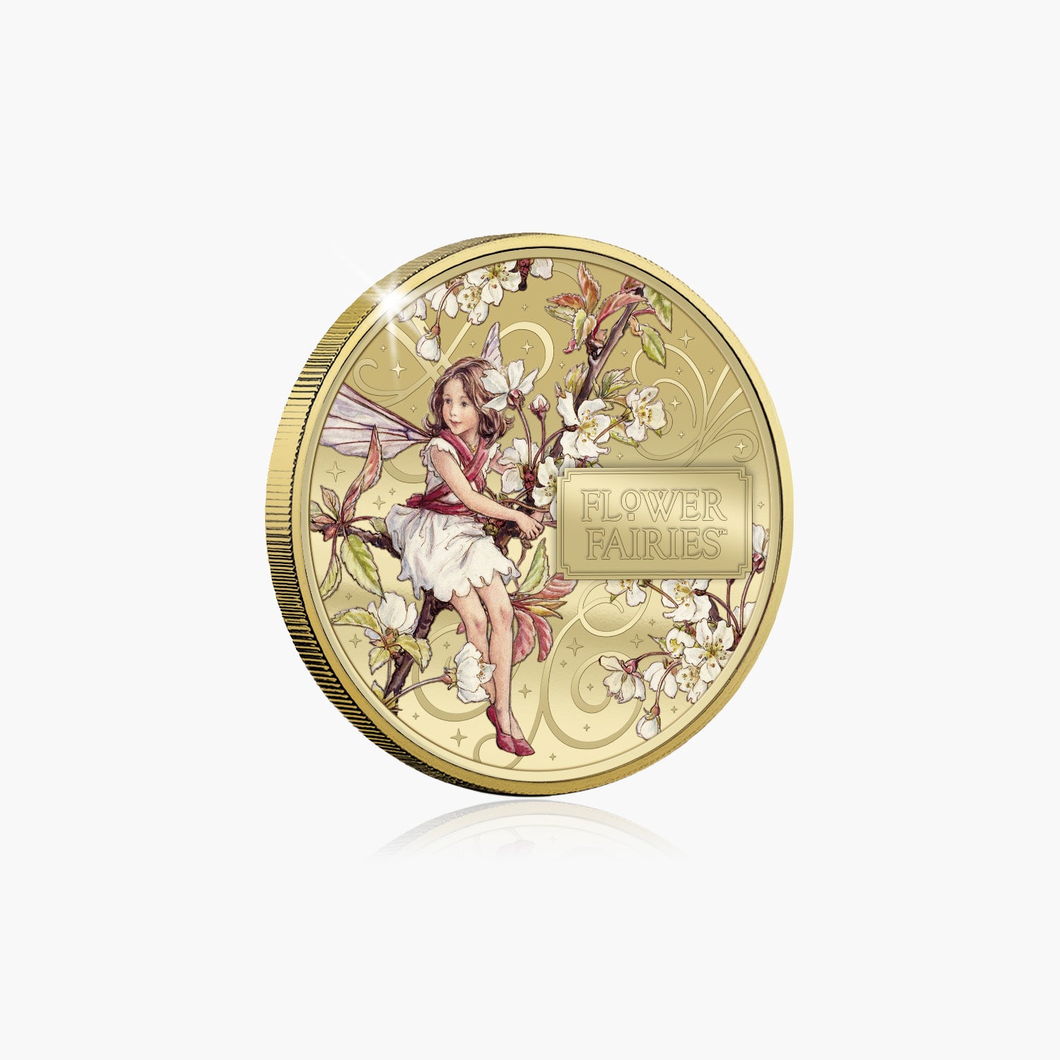 Flower Fairies 2026 The Wild Cherry Blossom Fairy Super Size Gold Luxe Edition Coin
