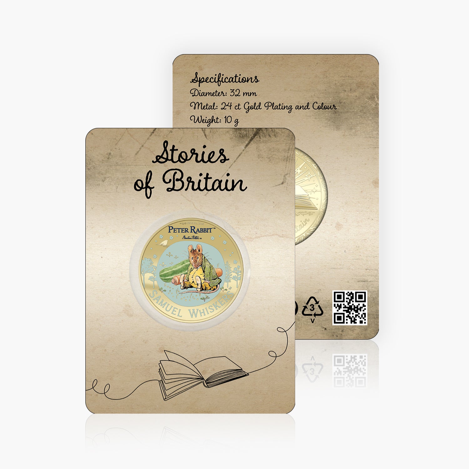 Stories of Britain Beatrix Potter Samuel Whiskers Gold Plated BU Commemorative