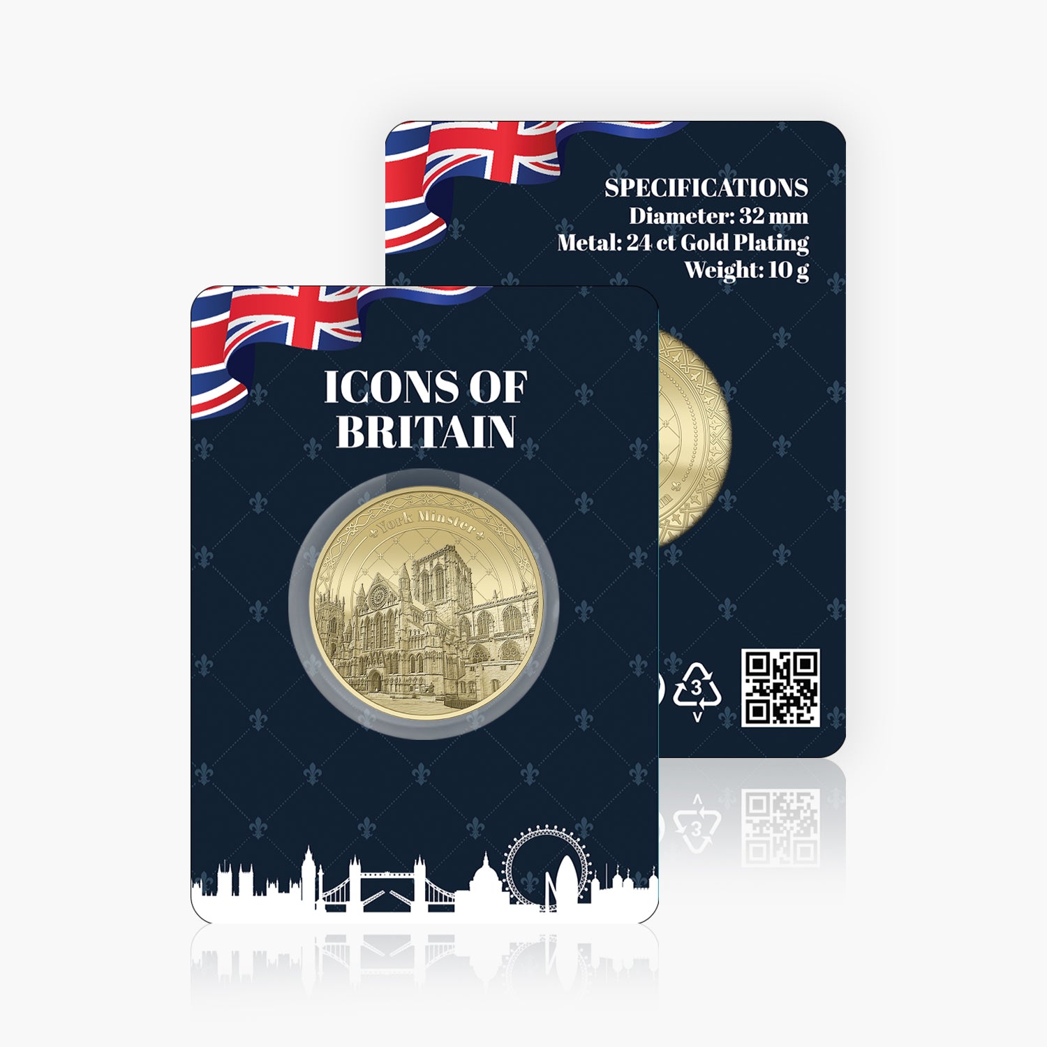 Icons of Britain York Minster Gold Plated BU Commemorative