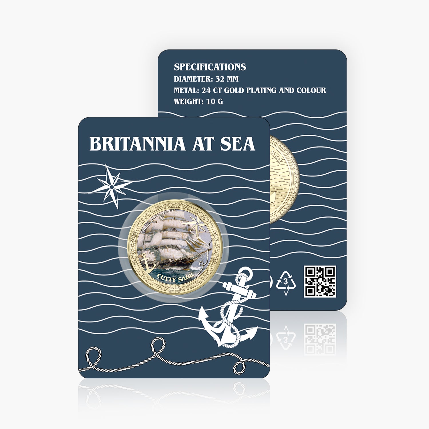 Britannia at Sea Cutty Sark Gold Plated BU Commemorative