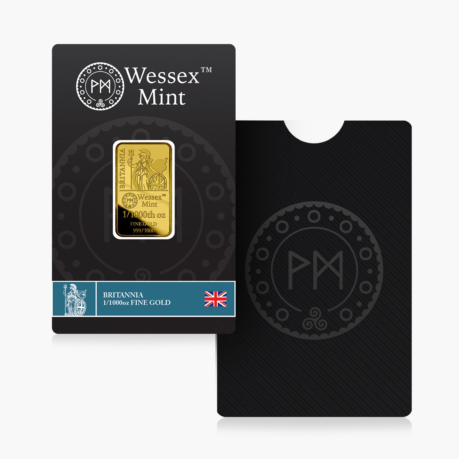 Wessex Mint 1/1000th oz Featuring Britannia Solid Gold Bar