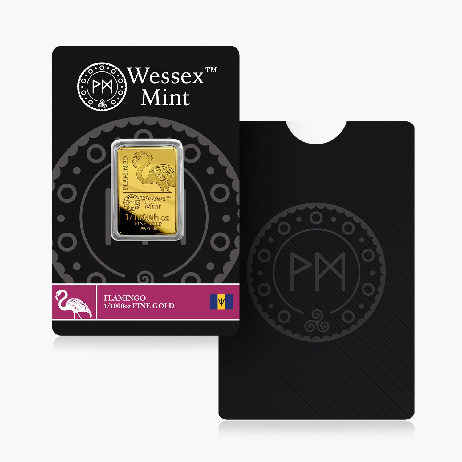 Wessex Mint 1/1000th oz Flamingo Solid Gold Bar
