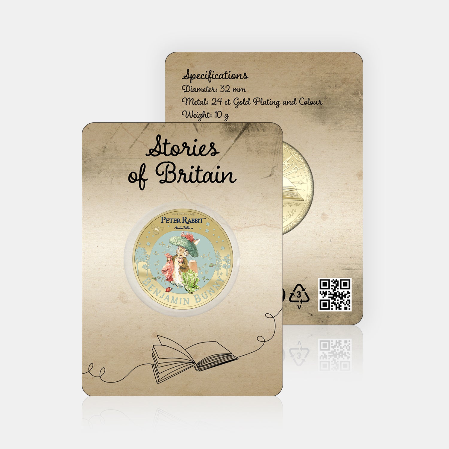 Stories of Britain Beatrix Potter Benjamin Bunny Gold Plated BU Commemorative