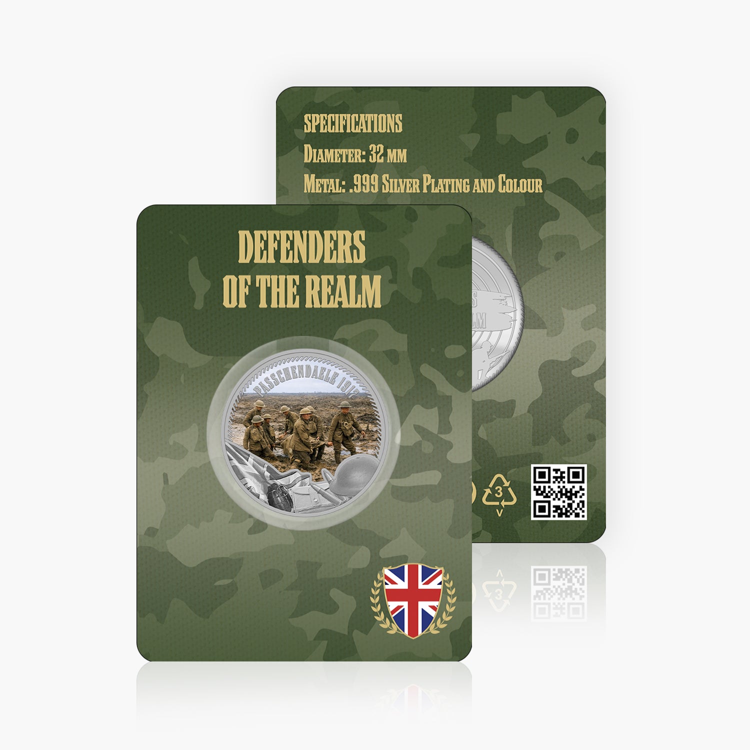 Defenders of the Realm Passchendaele 1917 Silver Plated BU Commemorative