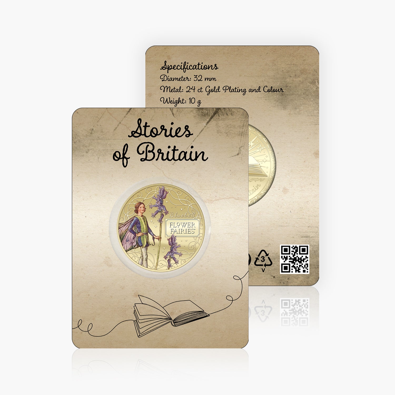 Stories of Britain Flower Fairies Bluebell Fairy Gold Plated BU Commemorative