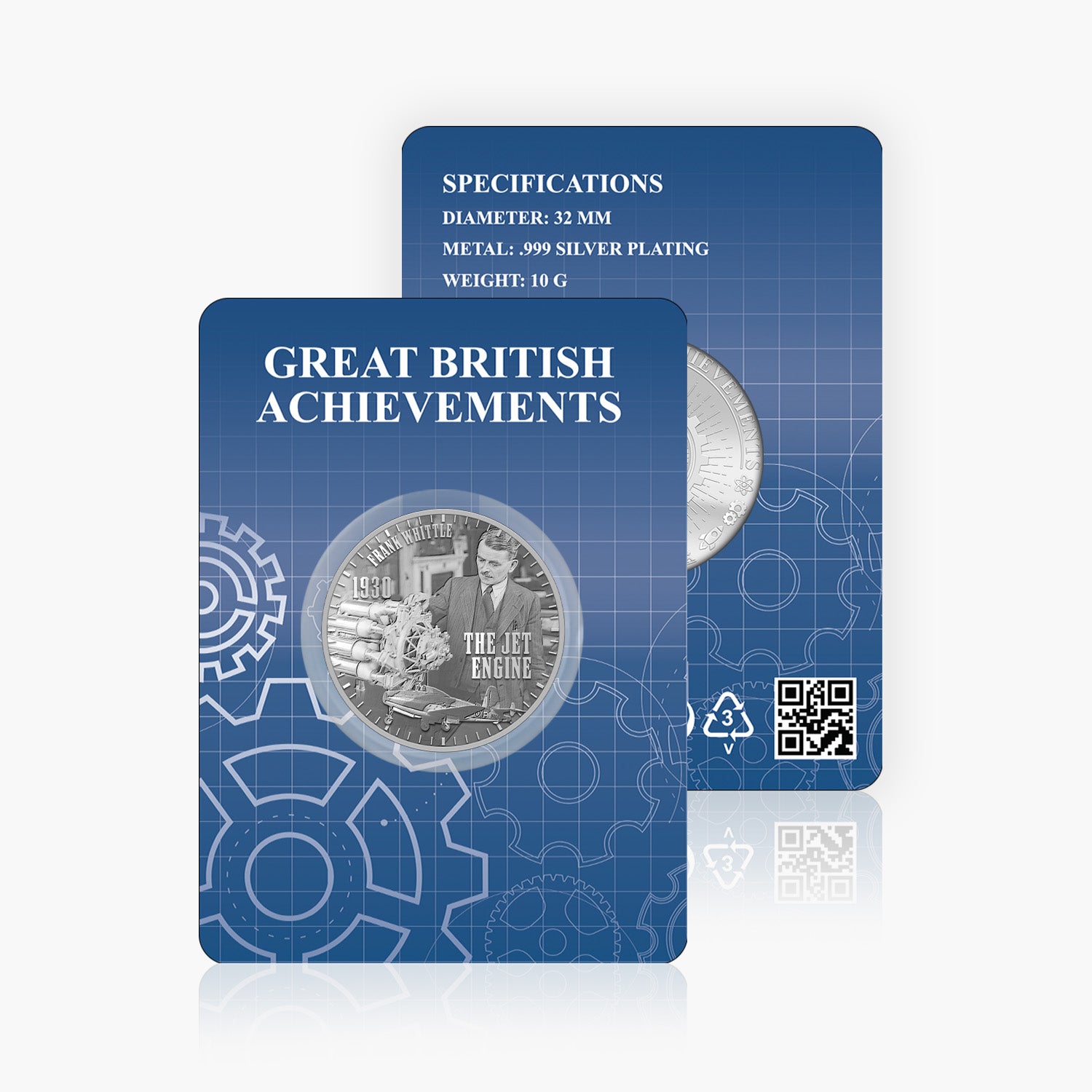 Great British Achievements Jet Engine Silver Plated BU Commemorative
