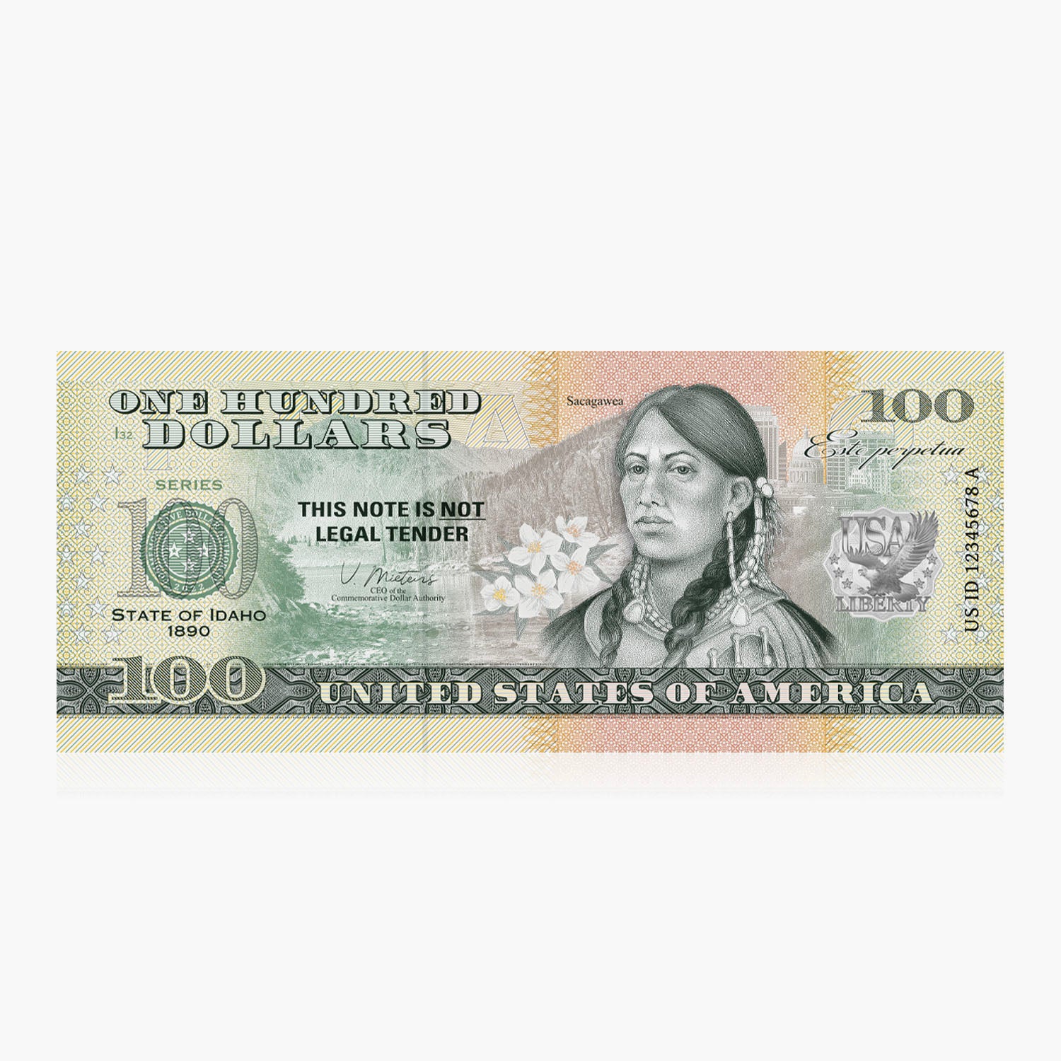 USA $100 Dollar Bill Replica Souvenir – Idaho