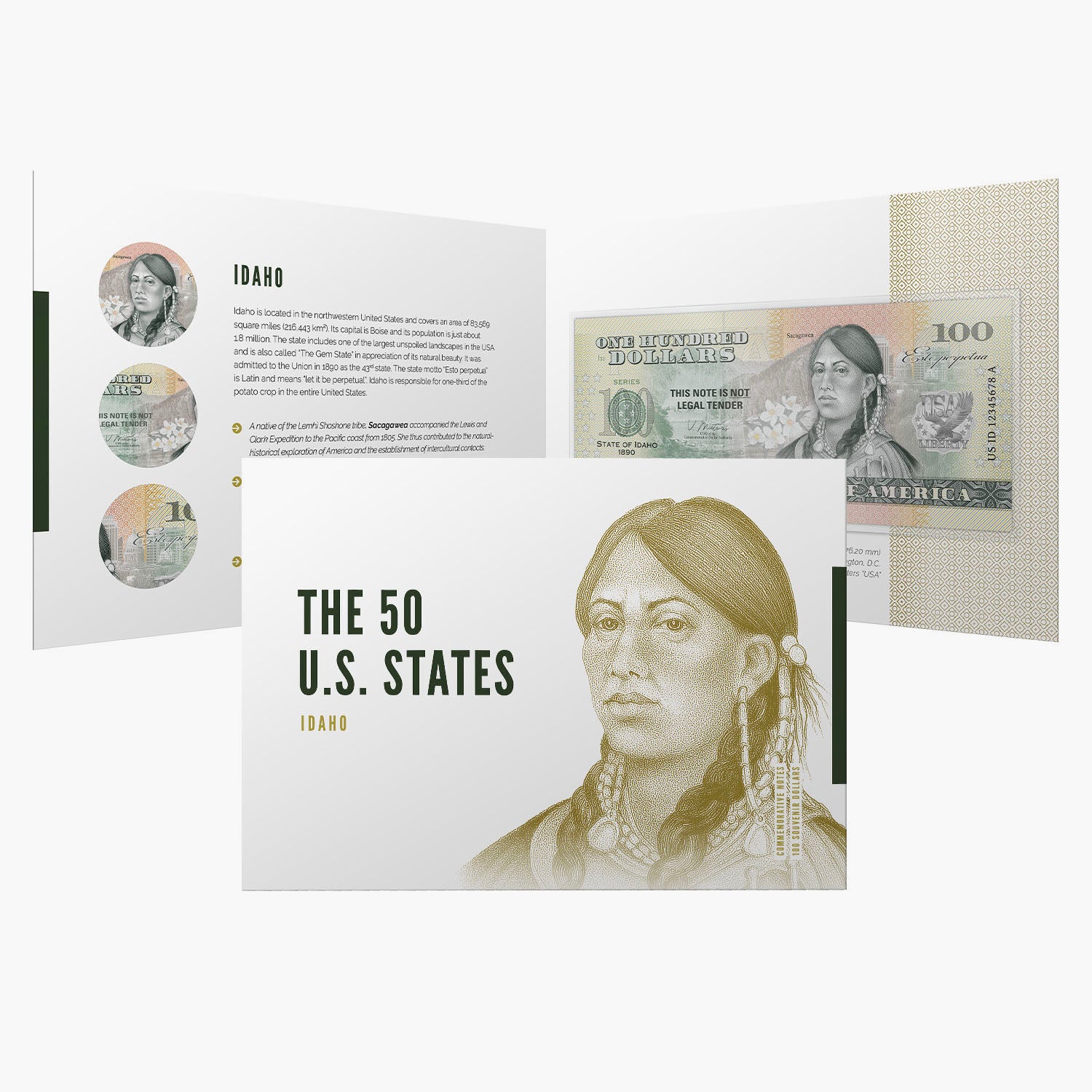 USA $100 Dollar Bill Replica Souvenir – Idaho