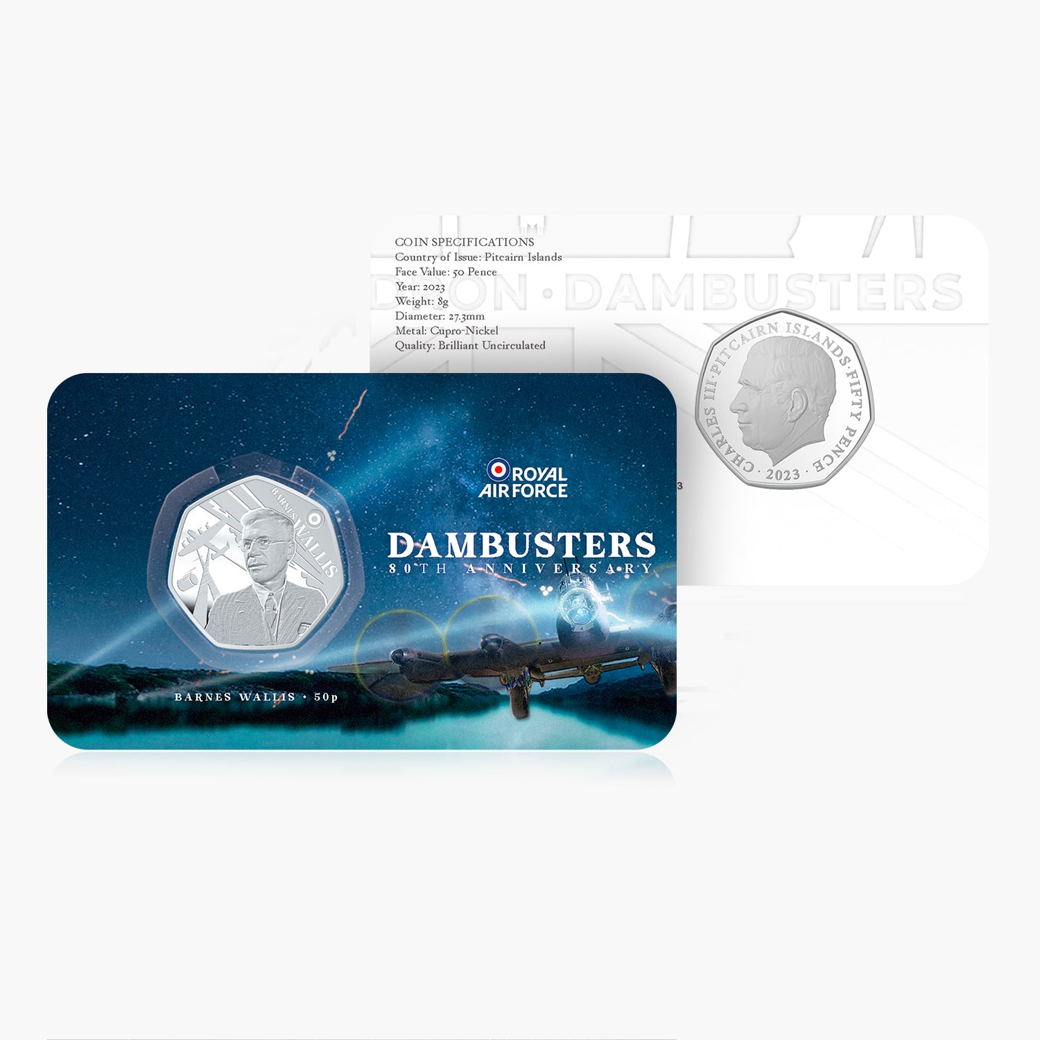 Dambusters 80th - Barnes Wallis 50p Brilliant Uncirculated Coin 2023