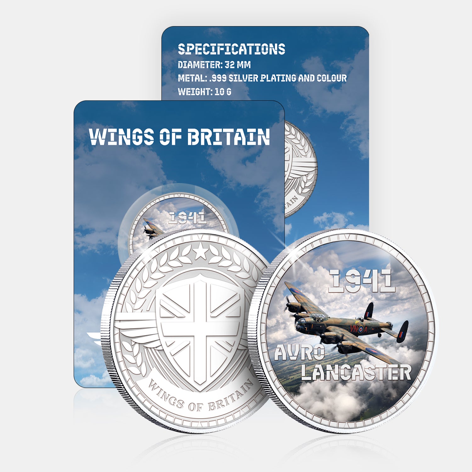 Wings of Britain Avro Lancaster Silver Plated BU Commemorative