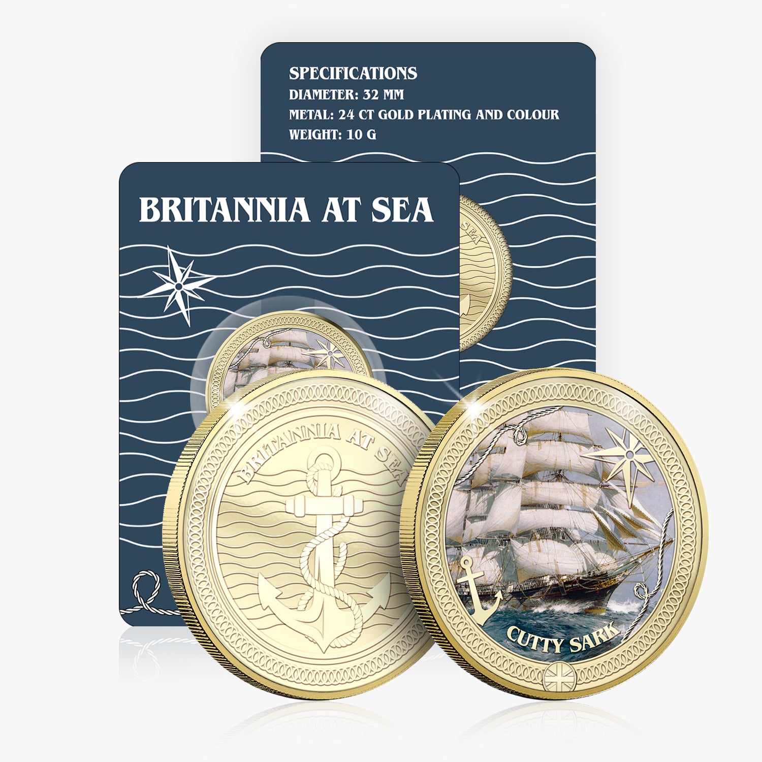 Britannia at Sea Cutty Sark Gold Plated BU Commemorative