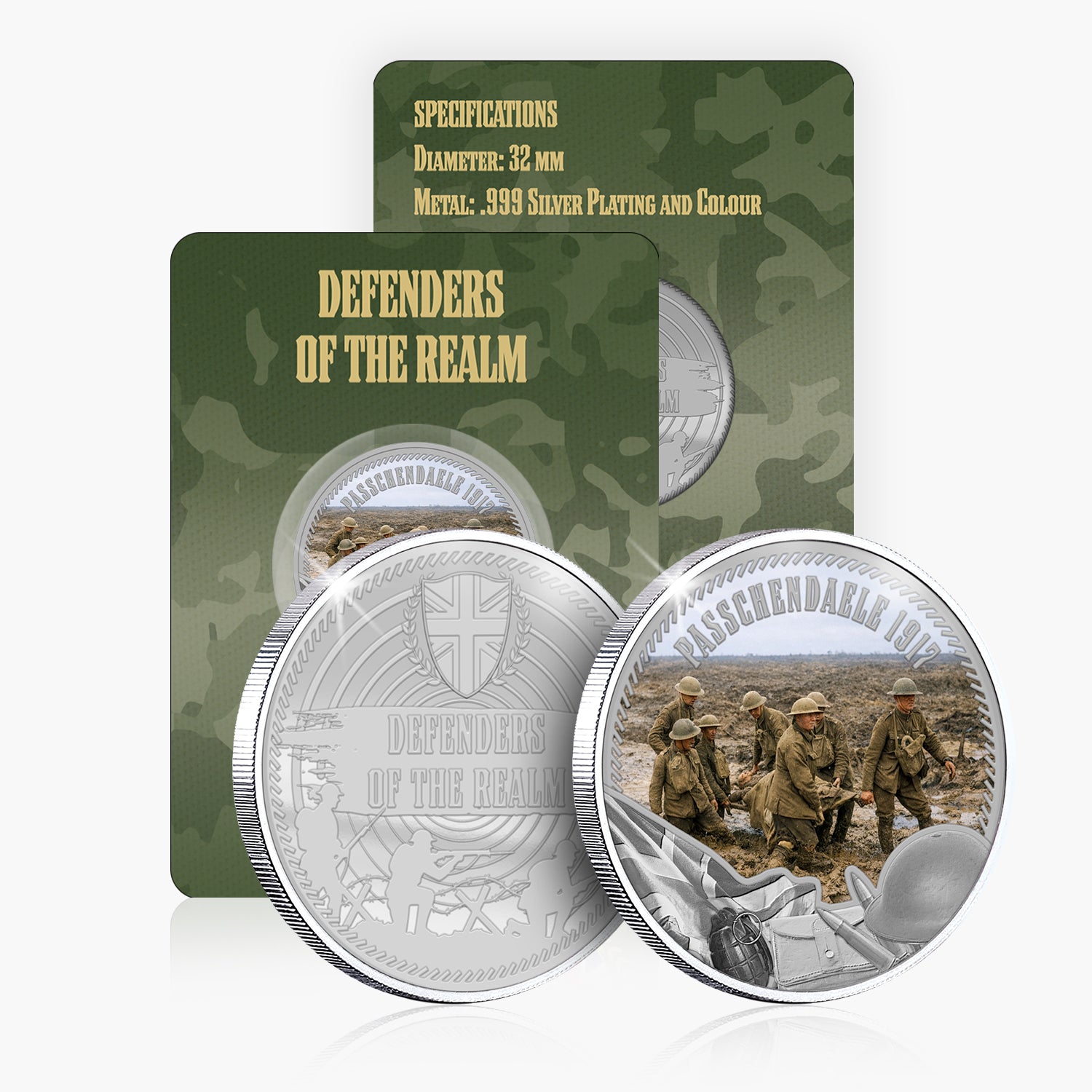 Defenders of the Realm Passchendaele 1917 Silver Plated BU Commemorative