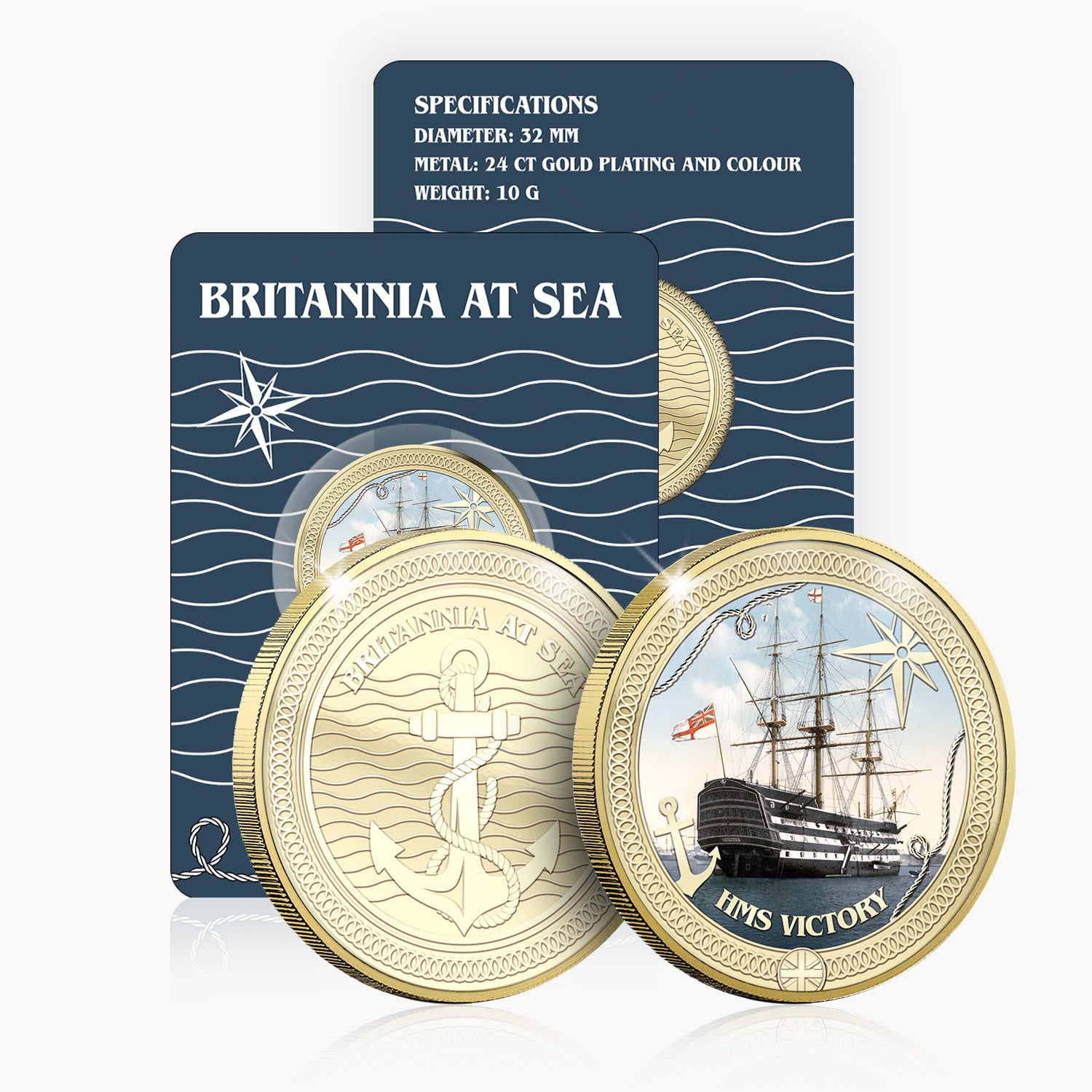 Britannia at Sea HMS Victory Gold Plated BU Commemorative