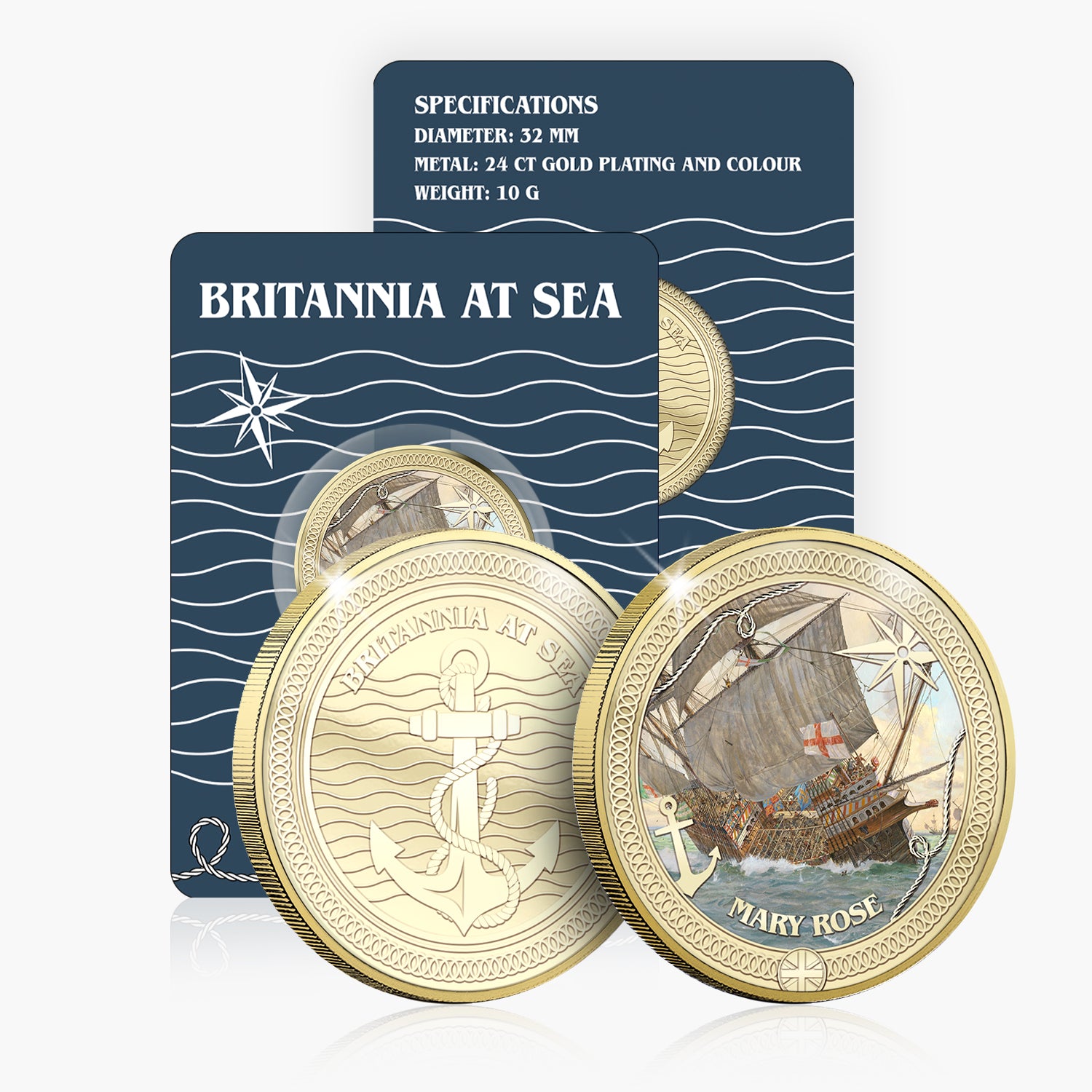 Britannia at Sea Mary Rose Gold Plated BU Commemorative