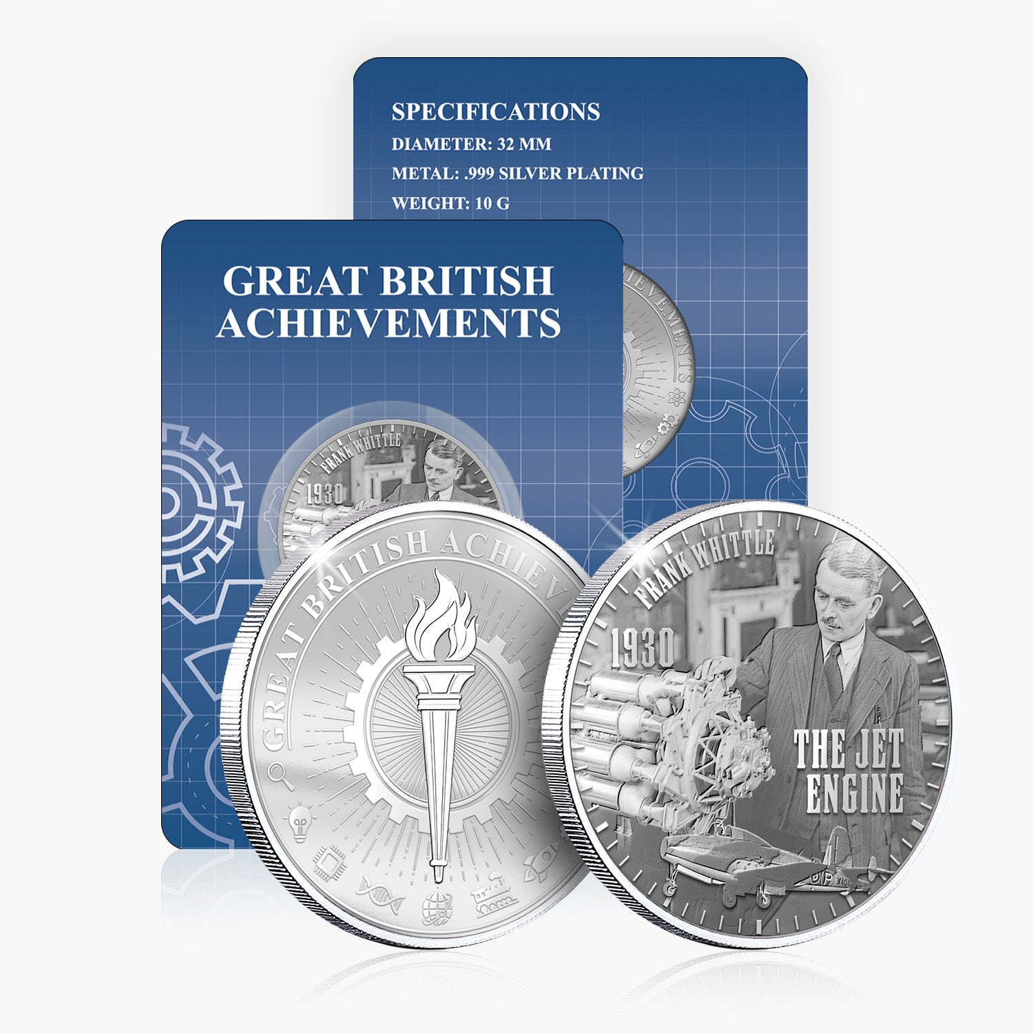 Great British Achievements Jet Engine Silver Plated BU Commemorative