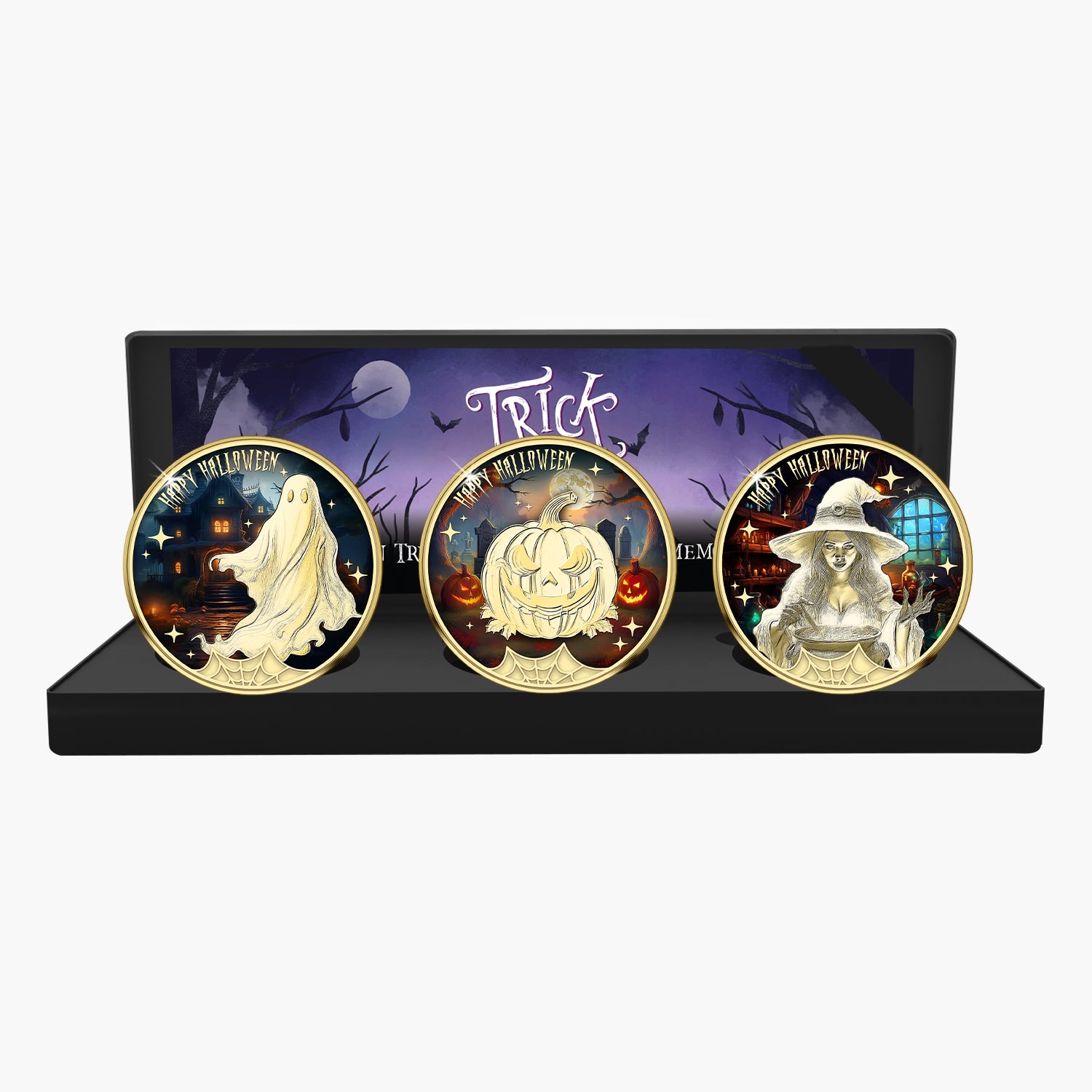 Halloween Trick or Treat Limited Edition Gold Plated Medal Set