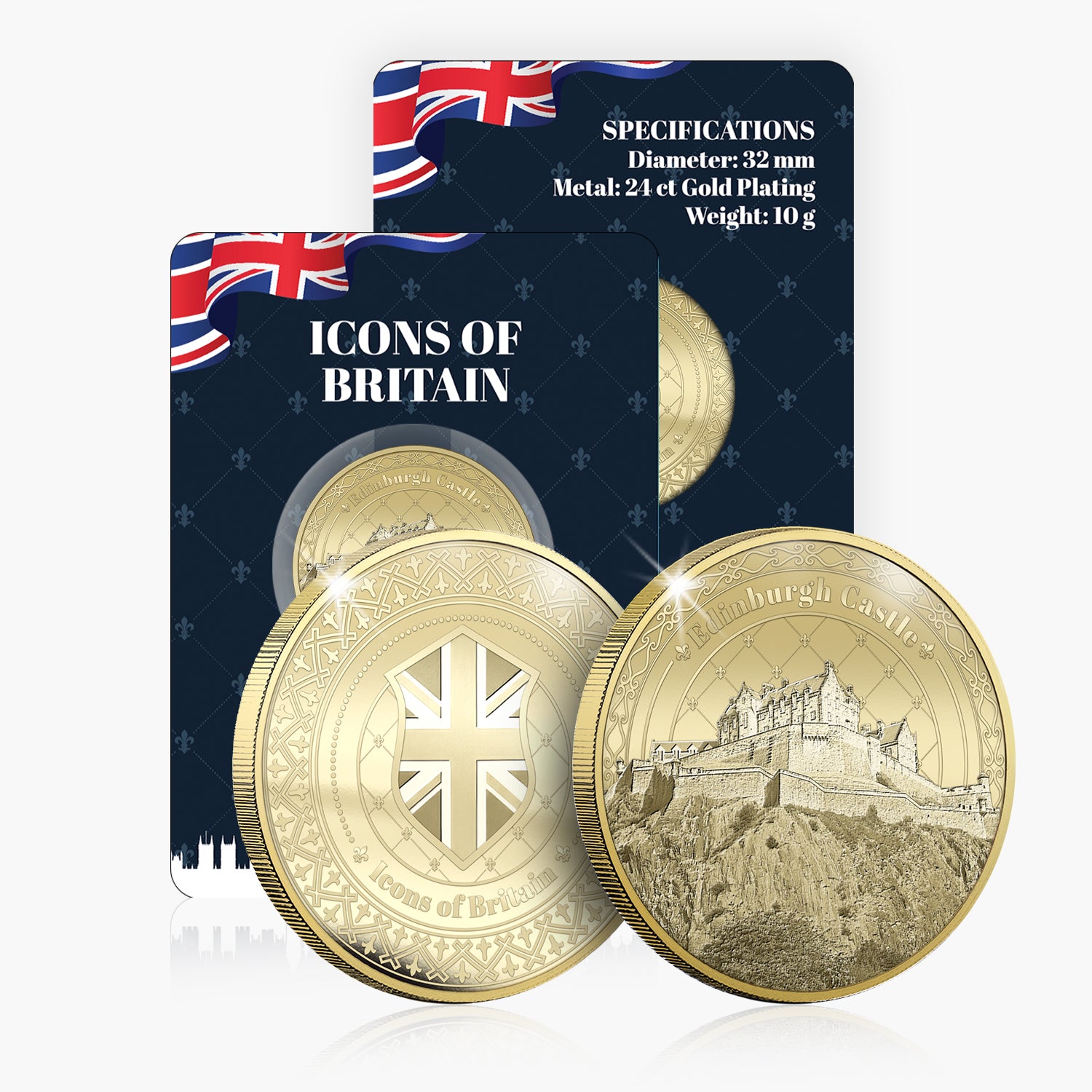 Icons of Britain Edinburgh Castle Gold Plated BU Commemorative