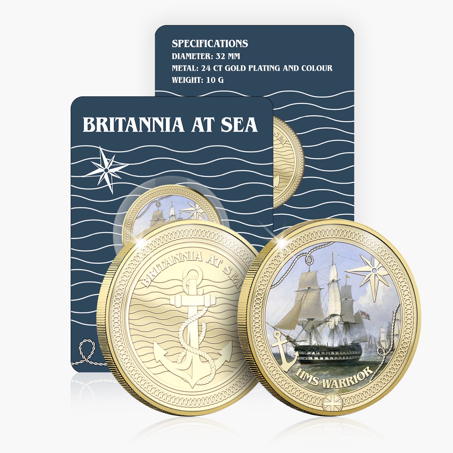 Britannia at Sea HMS Warrior Gold Plated BU Commemorative