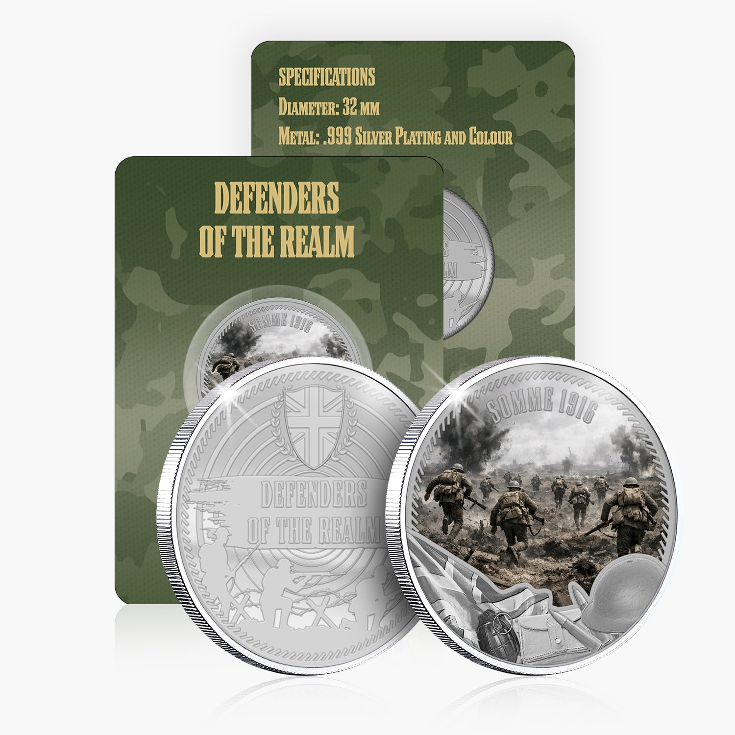 Defenders of the Realm Somme 1916 Silver Plated BU Commemorative