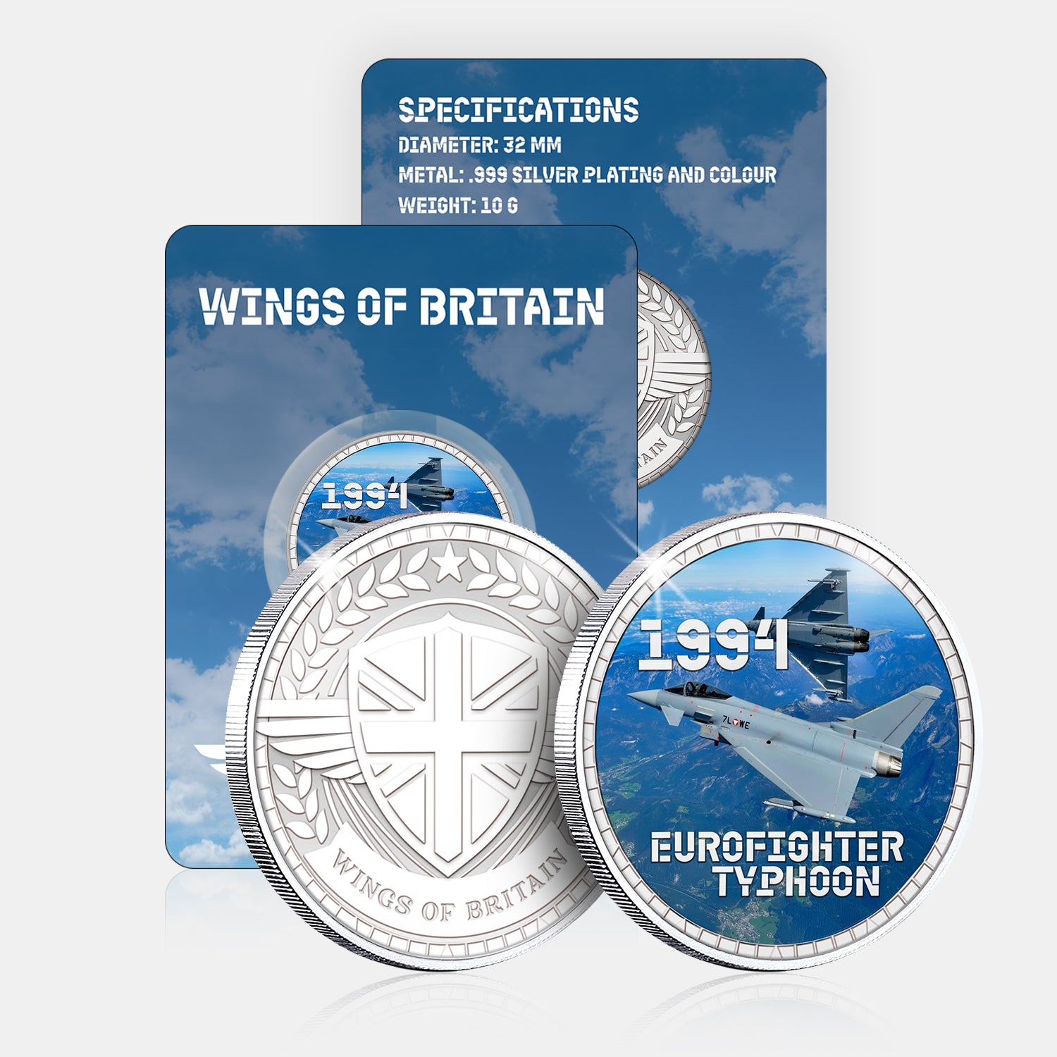 Wings of Britain Eurofighter Typhoon Silver Plated BU Commemorative