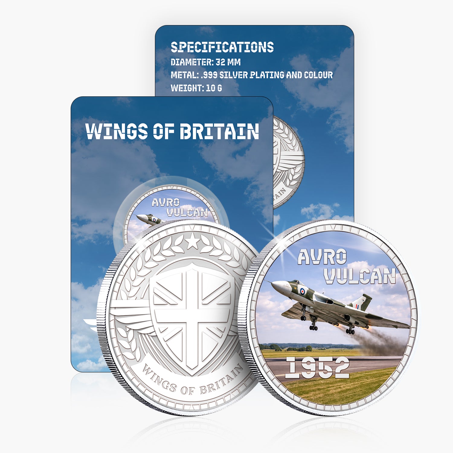Wings of Britain Avro Vulcan Silver Plated BU Commemorative