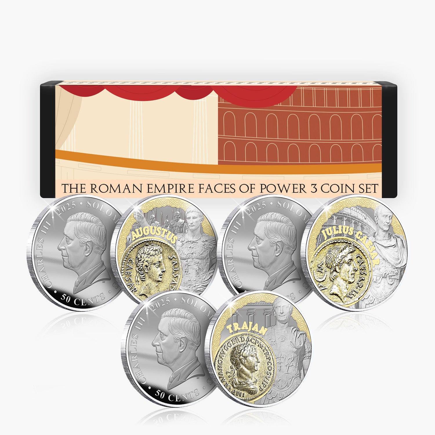2025 Roman Empire Faces of Power Limited Edition Dual Plated Box Set
