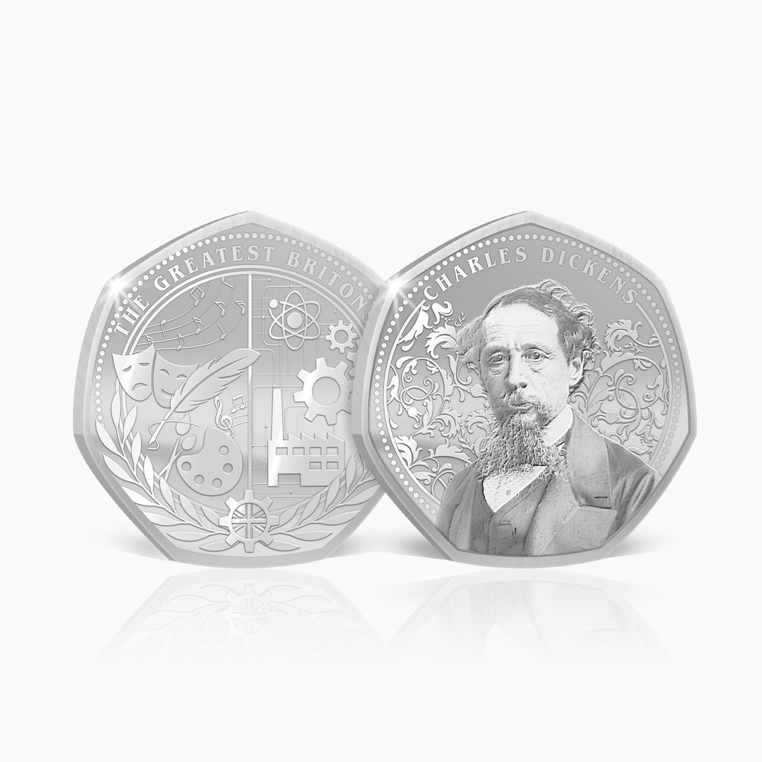 Greatest Britons Charles Dickens Silver Plated BU Commemorative