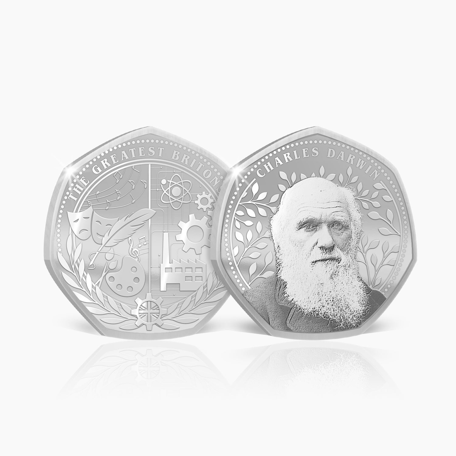Greatest Britons Charles Darwin Silver Plated BU Commemorative