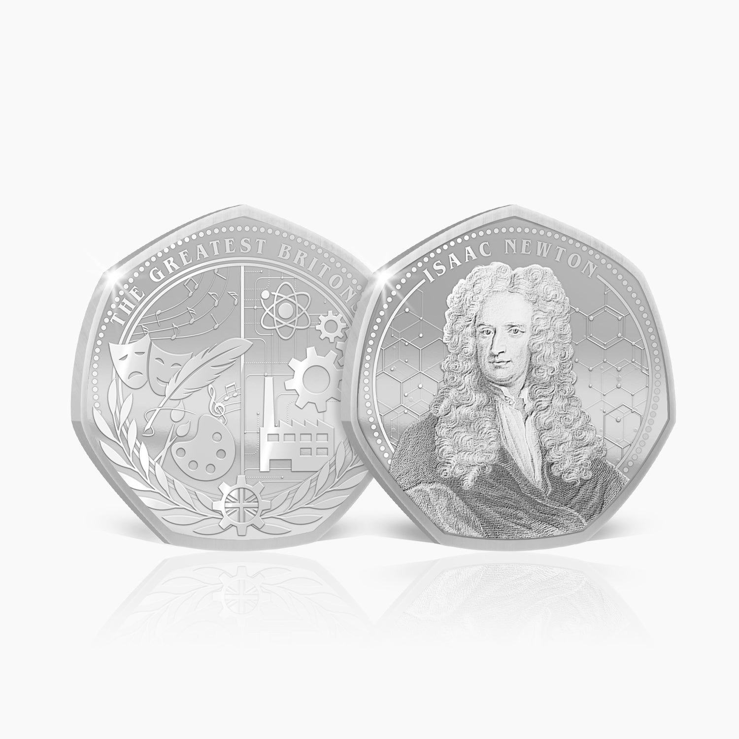 Greatest Britons Isaac Newton Silver Plated BU Commemorative