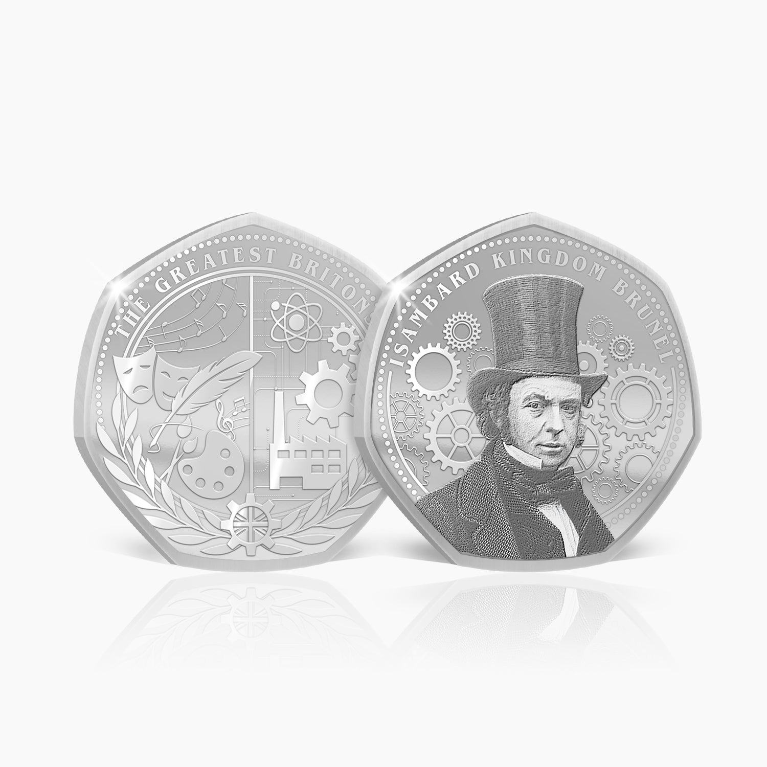 Greatest Britons Isambard Kingdom Brunel Silver Plated BU Commemorative