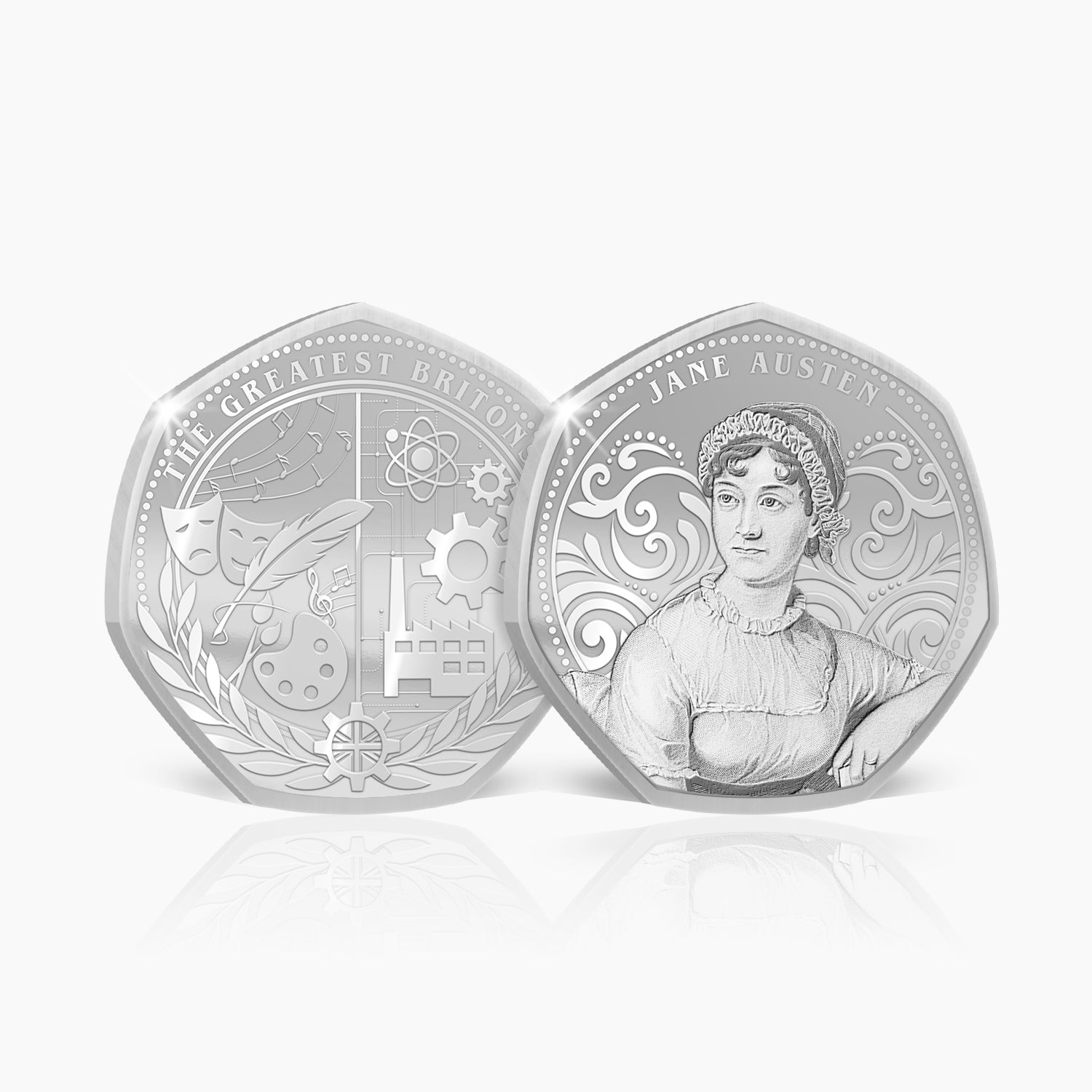 Greatest Britons Jane Austen Silver Plated BU Commemorative