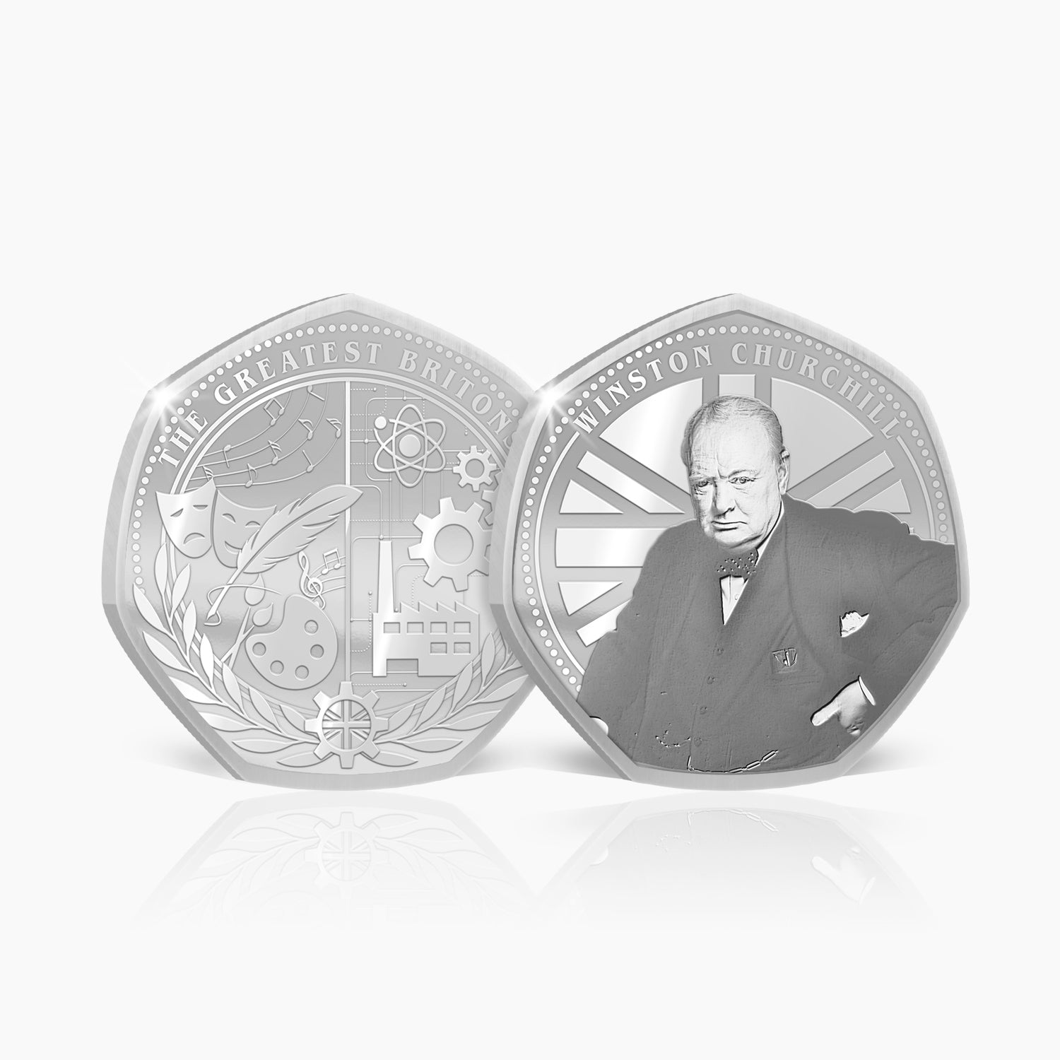 Greatest Britons Winston Churchill Silver Plated BU Commemorative