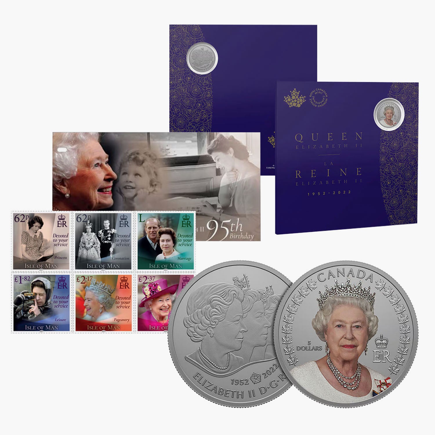 A Portrait of Queen Elizabeth II 2022 Fine Silver Coin & Stamp Bundle