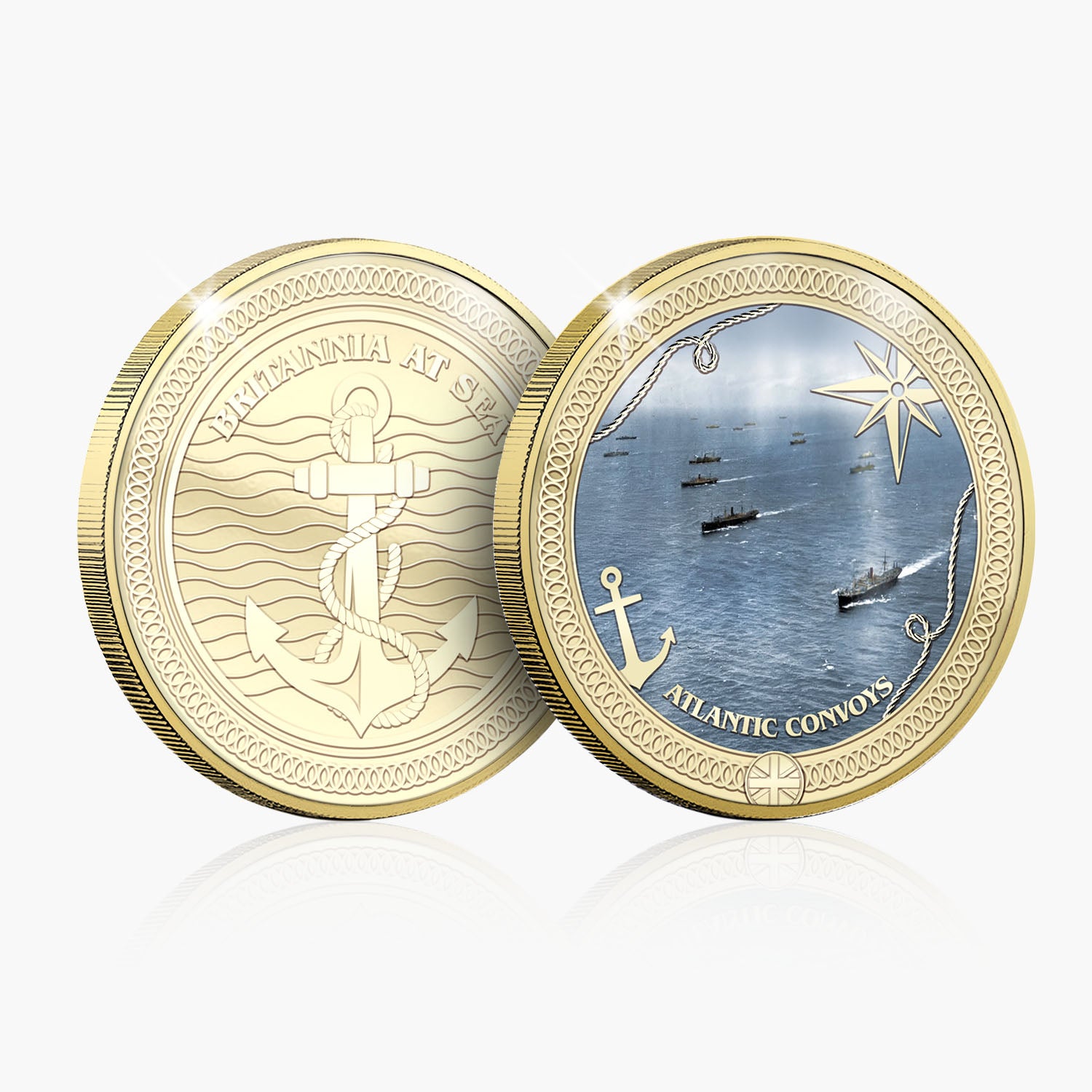 Britannia at Sea Atlantic Convoys Gold Plated BU Commemorative