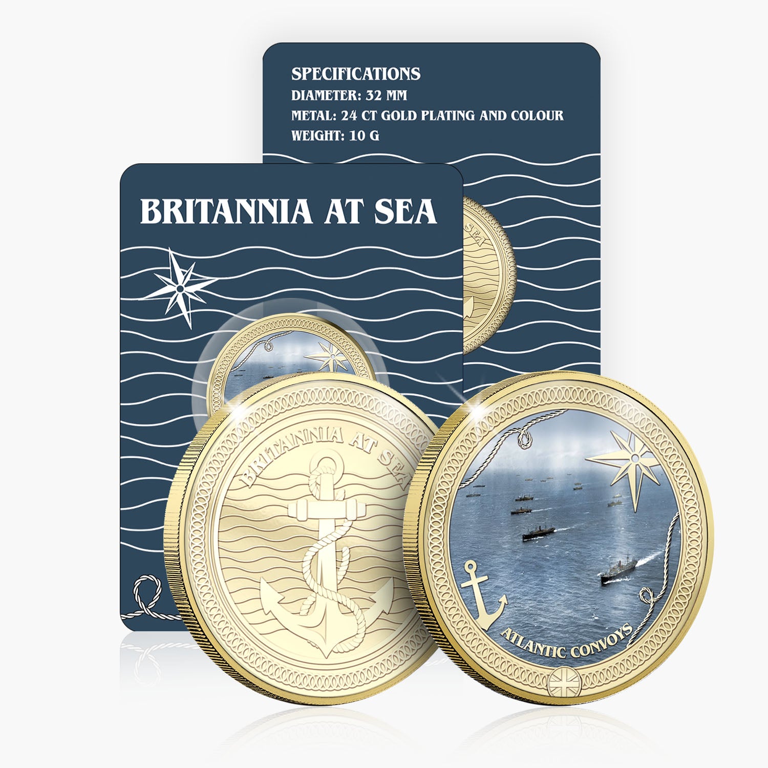 Britannia at Sea Atlantic Convoys Gold Plated BU Commemorative