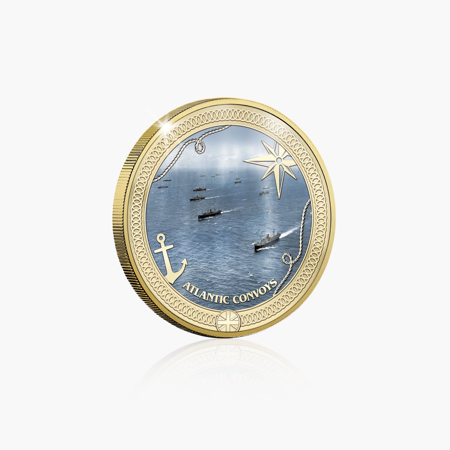 Britannia at Sea Atlantic Convoys Gold Plated BU Commemorative