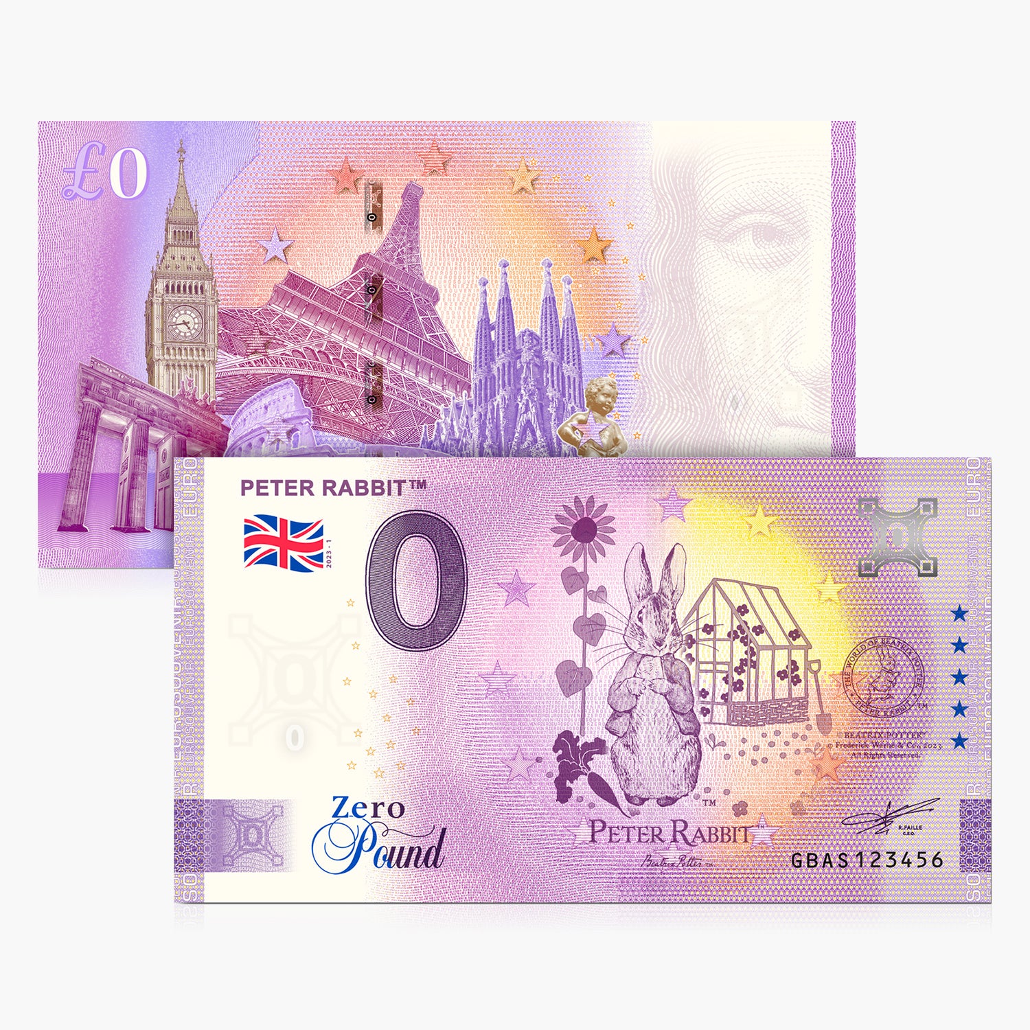ピーターラビットの世界 0ポンド紙幣