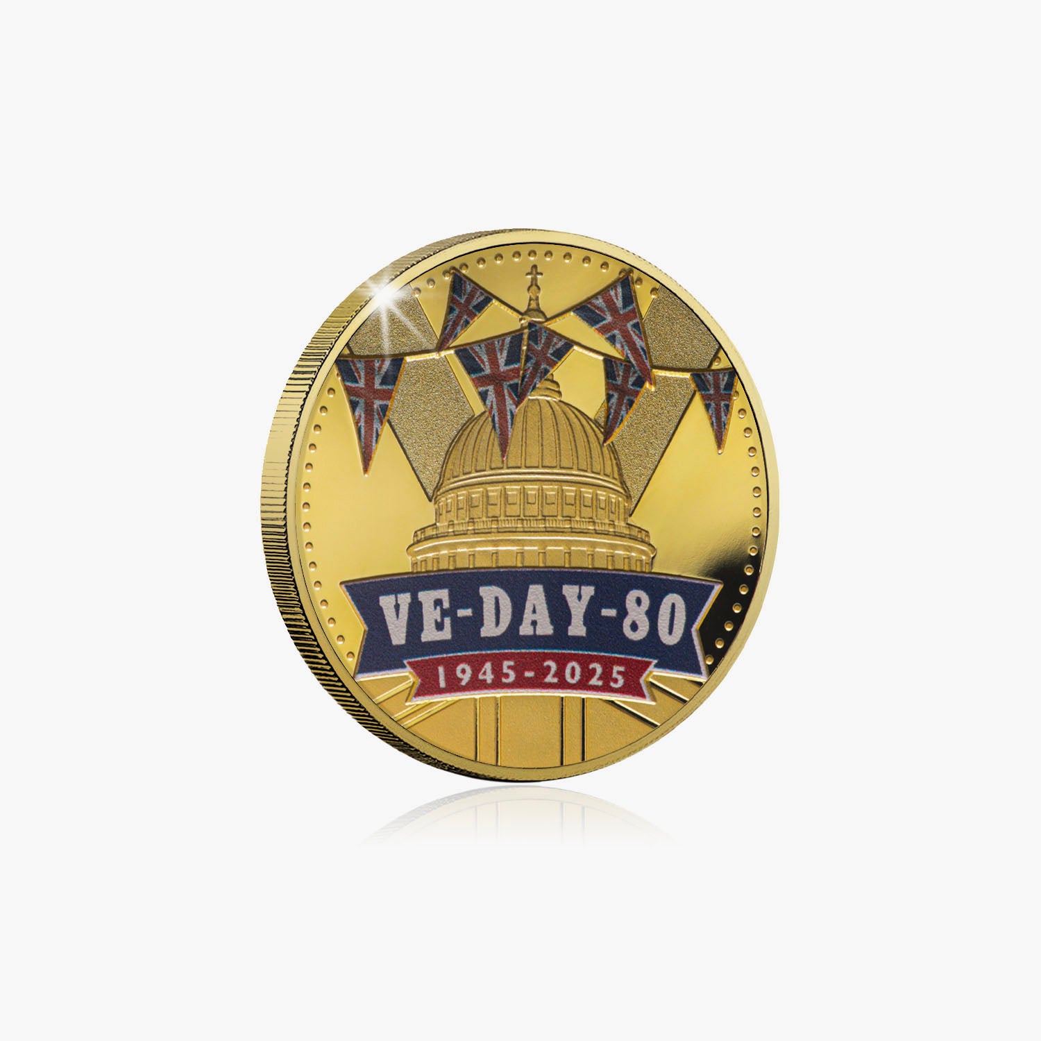VE DAY 80th Anniversary Commemorative Coin – Silver & 24ct Gold, WW2 Victory